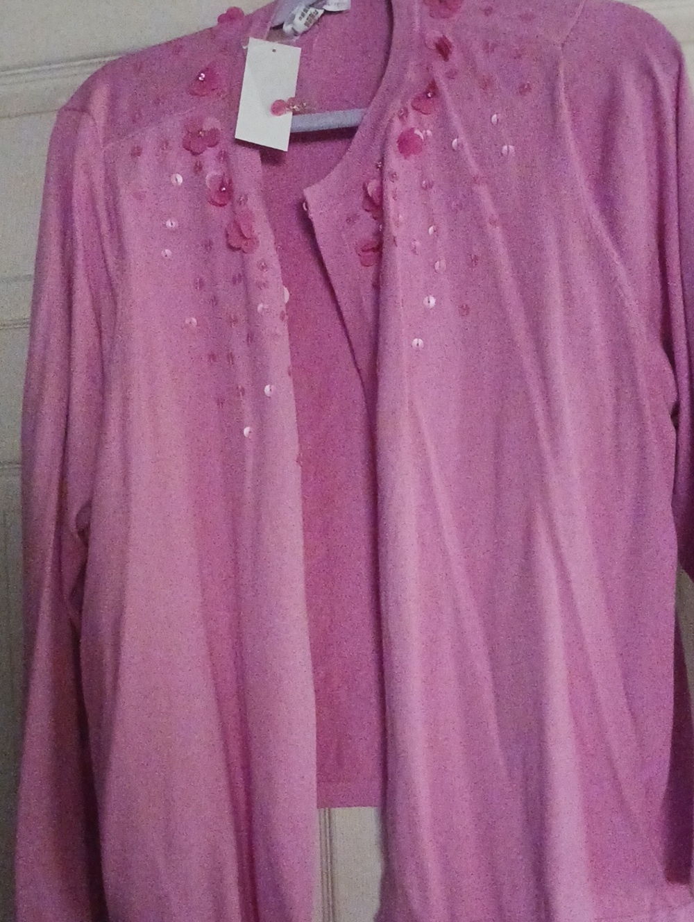 Isaac Mizrahi Pink Embellished Cardigan